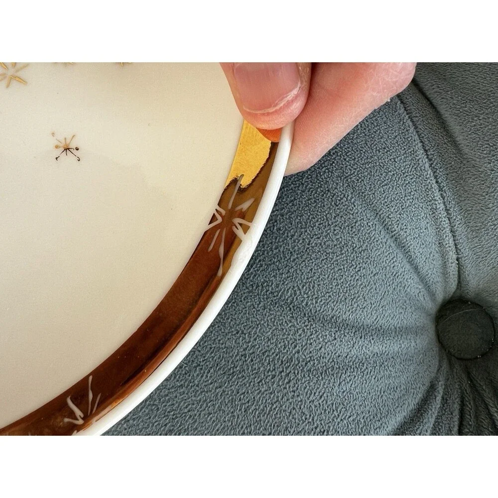 Crabtree & Evelyn Set Of 2 Salad/Luncheon Plates Gold Angel Pair
